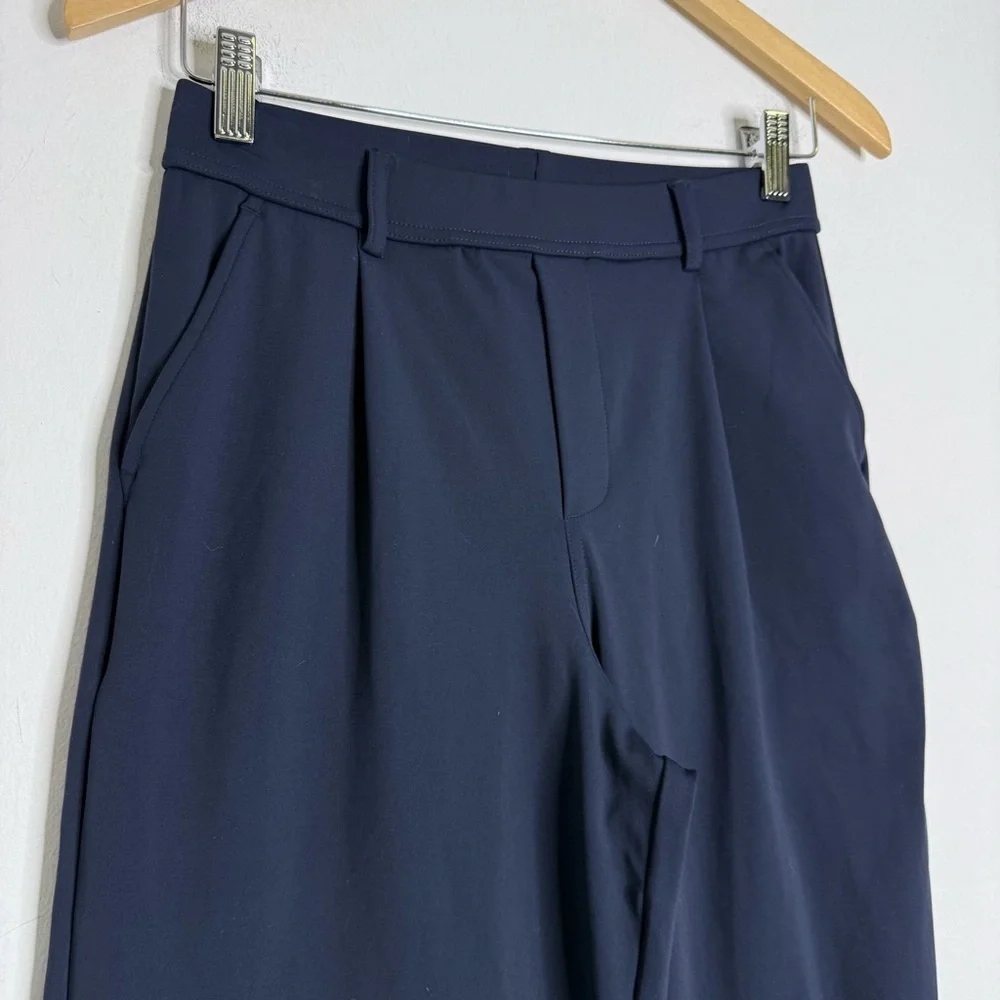 Halara XS Tall Navy Wide Leg Pants 02857107 | High Rise Stretch Dress Trousers - Picture 7 of 8